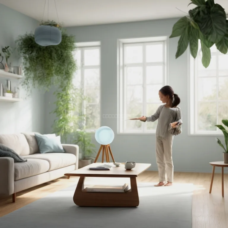 Luftreiniger in modernem Wohnzimmer